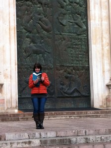 ...in front of the...